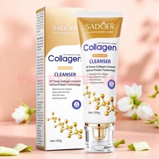 SADOER Sữa Rửa Mặt Collagen Anti-Aging 100g dưỡng sáng da, giảm lão hóa, làm sạch sâu, kiềm dầu, thông thoáng lỗ chân lông, giúp da mềm mướt dùng được cho da dầu, da khô, da nhạy cảm