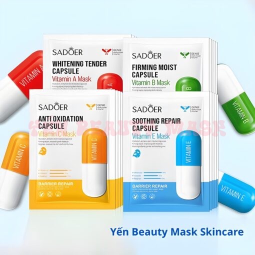 Lẻ 1 mặt nạ Vitamin CAO CẤP dưỡng ẩm dưỡng da cấp nước da khô da nhạy cảm, da dầu giúp cấp ẩm, sáng da, giảm lão hóa Skincare Kem Face Làm Đẹp Da