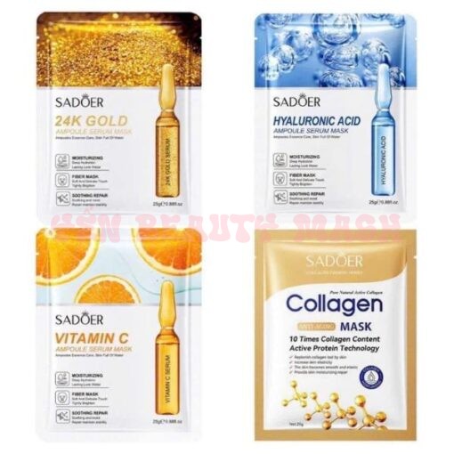 Combo 20 Miếng Mặt nạ mix 4 vị Collagen, 24k Gold, Vitamin C, HA hỗ trợ dưỡng ẩm, dưỡng sáng, giảm thâm sạm nám, căng bóng sáng mịn trẻ hóa da mask, mask giấy, chăm sóc da, chăm sóc da