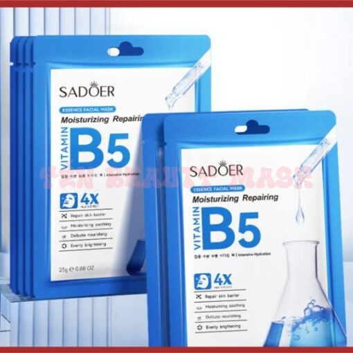 Mặt nạ Vitamin B5 phục hồi hư tổn cho da, giúp dưỡng ẩm sâu và hỗ trợ giảm lỗ chân lông phù hợp cho da mỏng yếu, da sau nặn mụn, lăn kim, peel da Skincare Cosmetics mask giấy Face dùng được cho da bầu