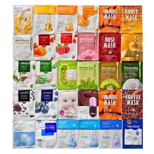 [Kiềm Dầu] 100 mặt nạ da dầu, da dầu mụn đủ vị trái cây và tinh chất cấp ẩm kiểm soát dầu, giảm lỗ chân lông, trắng da giúp làm dịu Làm Đẹp Da Cosmetics Skincare Cà Phê b5 Women Nữ chăm sóc da mụn mask giấy gel