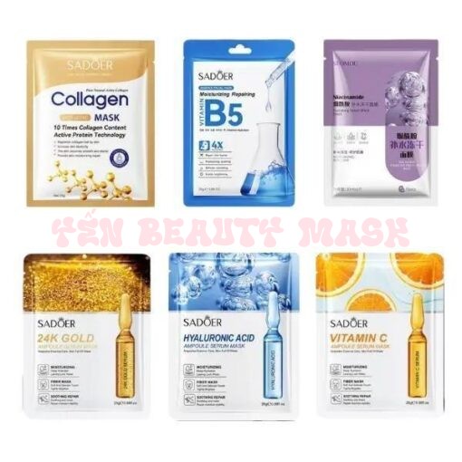 6 dòng mặt nạ cao cấp collagen, vitamin B5, Niacinamide, Vàng 24k, Vitamin C, HA cấp ẩm cho da, dưỡng trắng sáng, làm trắng giảm nám sạm, căng mướt da, làm chậm quá trình lão hóa Skincare Cosmetics Kem mask giấy Face, gel đủ vị, mặt nạ ngủ
