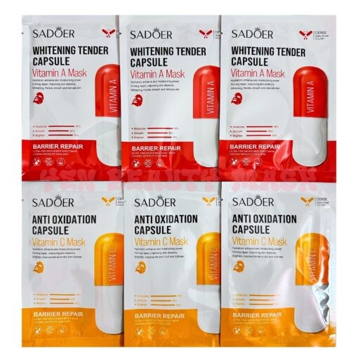 [Sáng da - Lão Hoá] 50 thêm 5 mặt nạ đủ vị hình viên thuốc VITAMIN E, A, B, C, niacinamide dưỡng ẩm làm dịu da, cải thiện tình trạng da sạm nám làm săn chắc, nâng cơ giảm lão hoá Skincare Làm Đẹp Da Trắng Da Collagen b5 Cafe giấy Cà Phê Trà