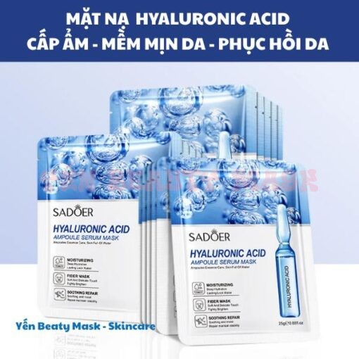 Mặt nạ Hyaluronic Acid cấp ẩm da mềm mướt, làm trắng da, sạch da giúp da căng mướt, tăng hàng rào bảo vệ da Skincare Cosmetics Kem mask giấy Face kiểm soát lỗ chân lông gel đủ vị dùng được cho da bầu, sau nặn mụn lăn kim b5